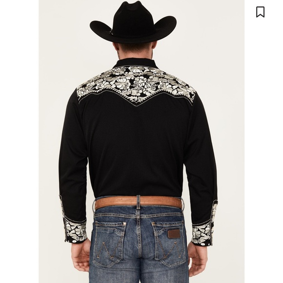 SCULLY MEN'S EMBROIDERED GUNFIGHTER LONG SLEEVE PEARL SNAP WESTERN SHIRT - Picture 6 of 11